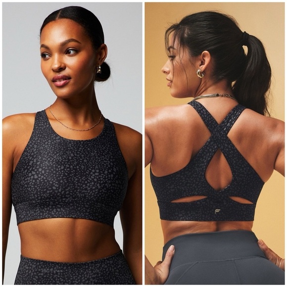 Fabletics Gray & Black No-Bounce High Impact Sports Bra Size S (See Description) - Picture 1 of 8